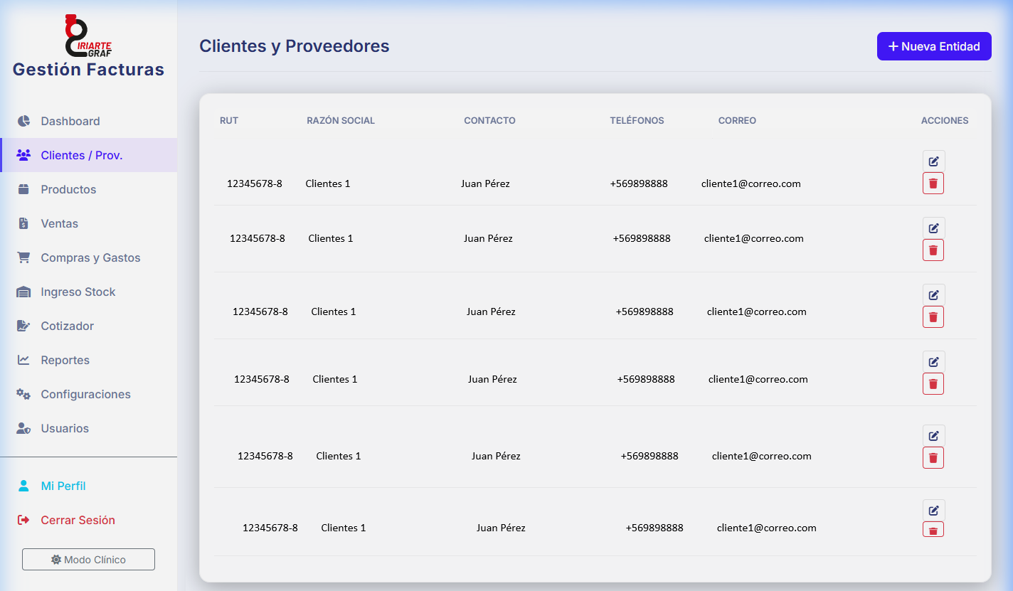 Clientes y Proveedores